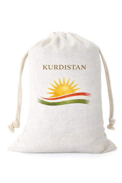 Kurdistan Frosted Glass Tumbler with Straw & Bag – 16oz Glass Cup